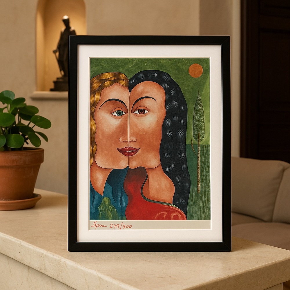Limited edition print titled “The Kiss” by Ferdinando Spina